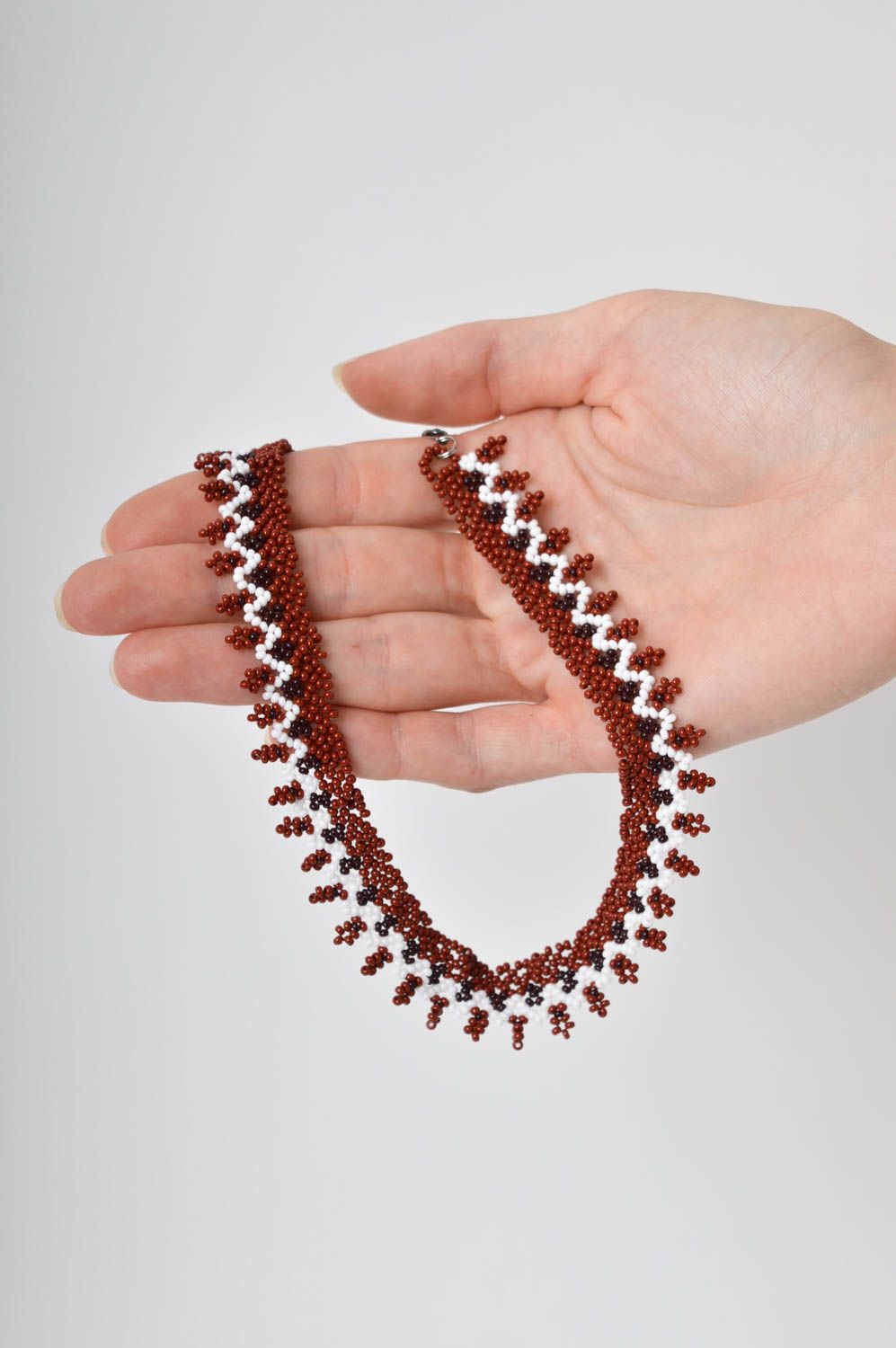 Handmade unusual beautiful necklace designer beaded necklace cute jewelry  photo 5