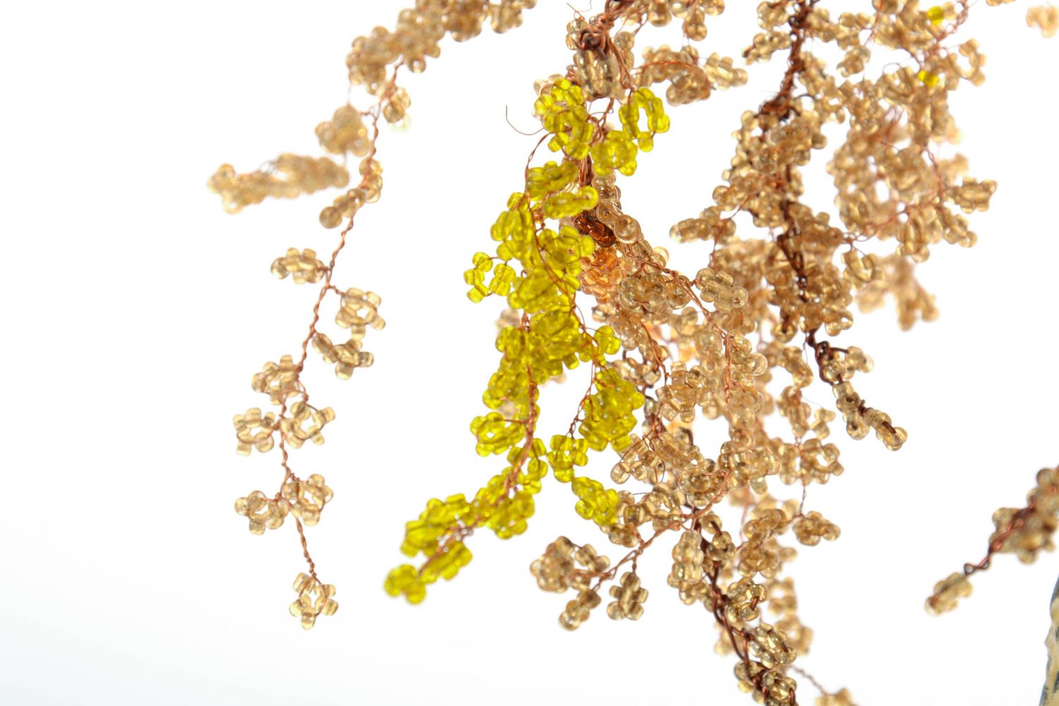 Petit arbre décoratif Bouleau en perles de rocailles photo 2