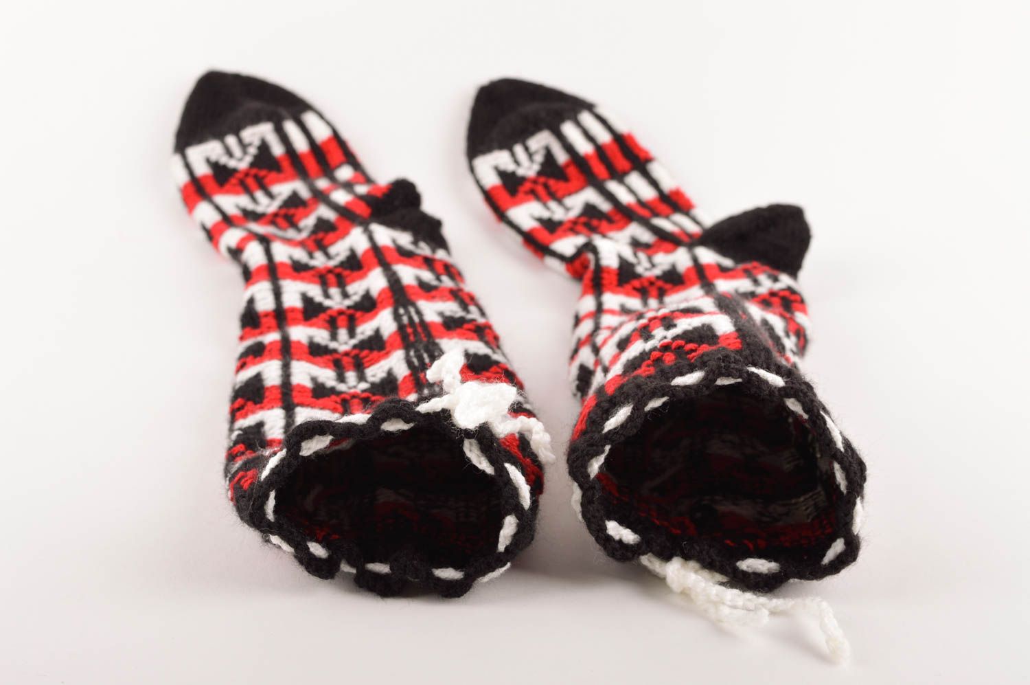 Warme Damensocke handgeschaffen warme Wintersocken hell bunte Socken schön foto 5