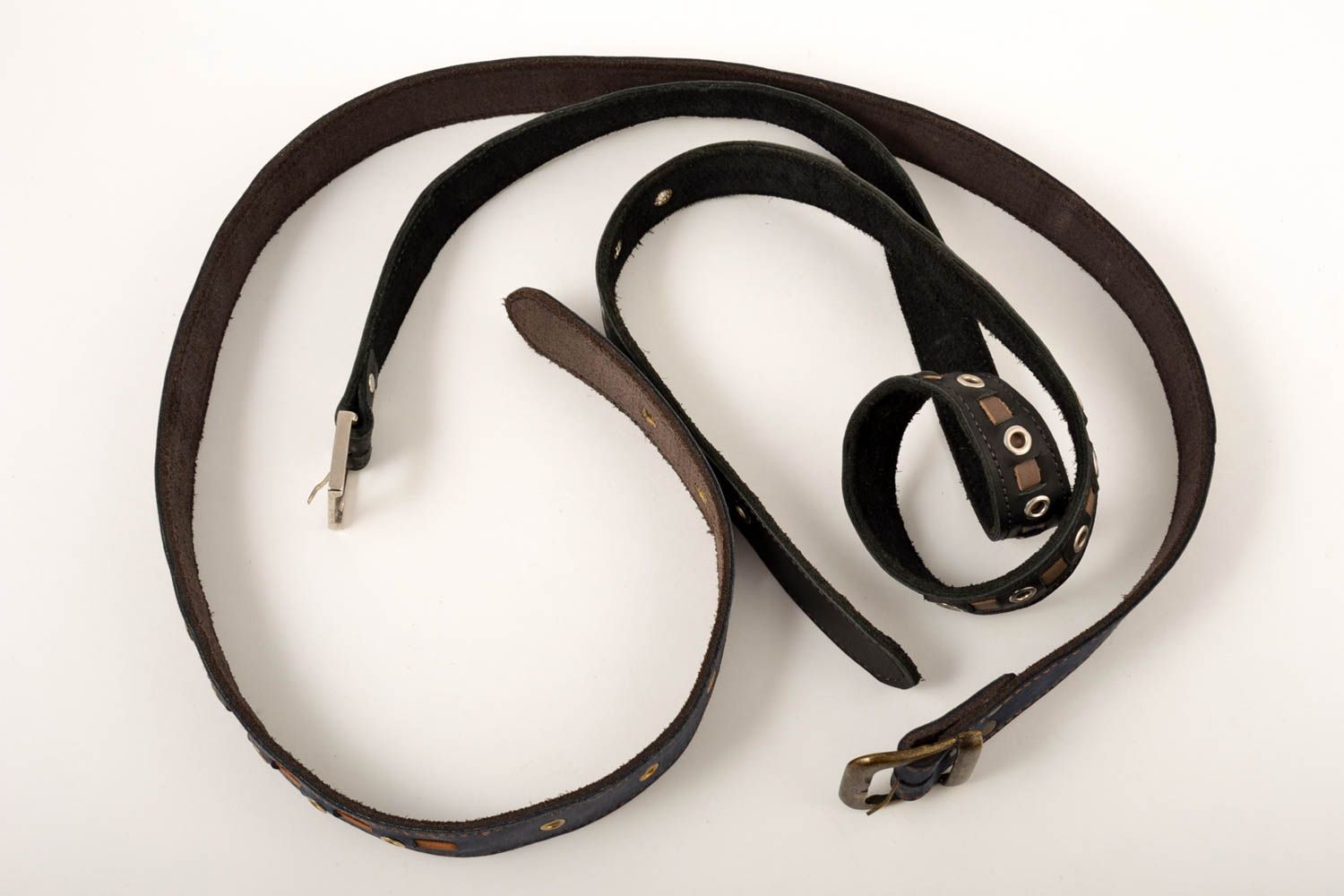 Cinturón de cuero hecho a mano ropa masculina inusual accesorio de moda foto 5