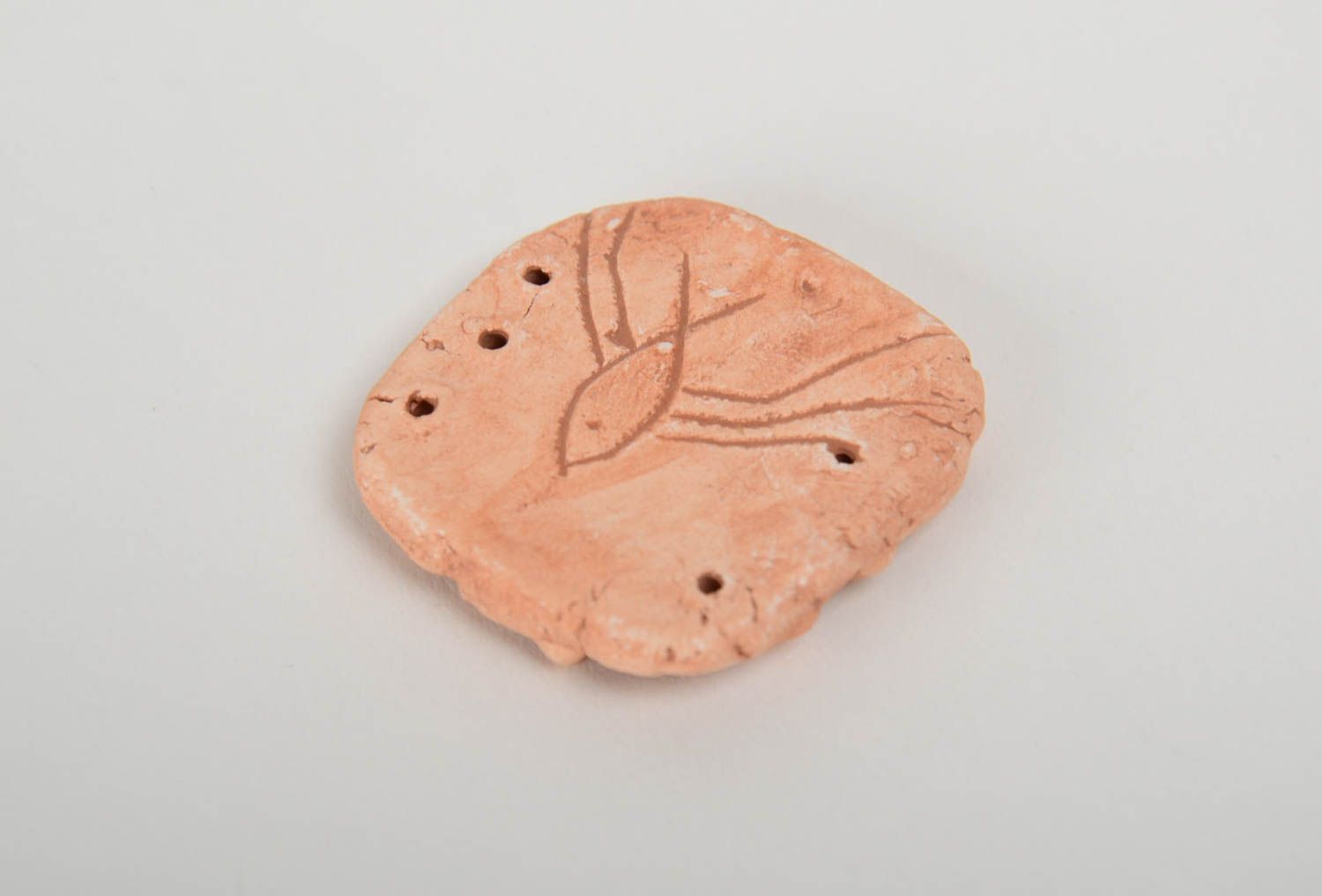 Fourniture de pendentif en argile fait main ethnique carré avec ornement photo 3