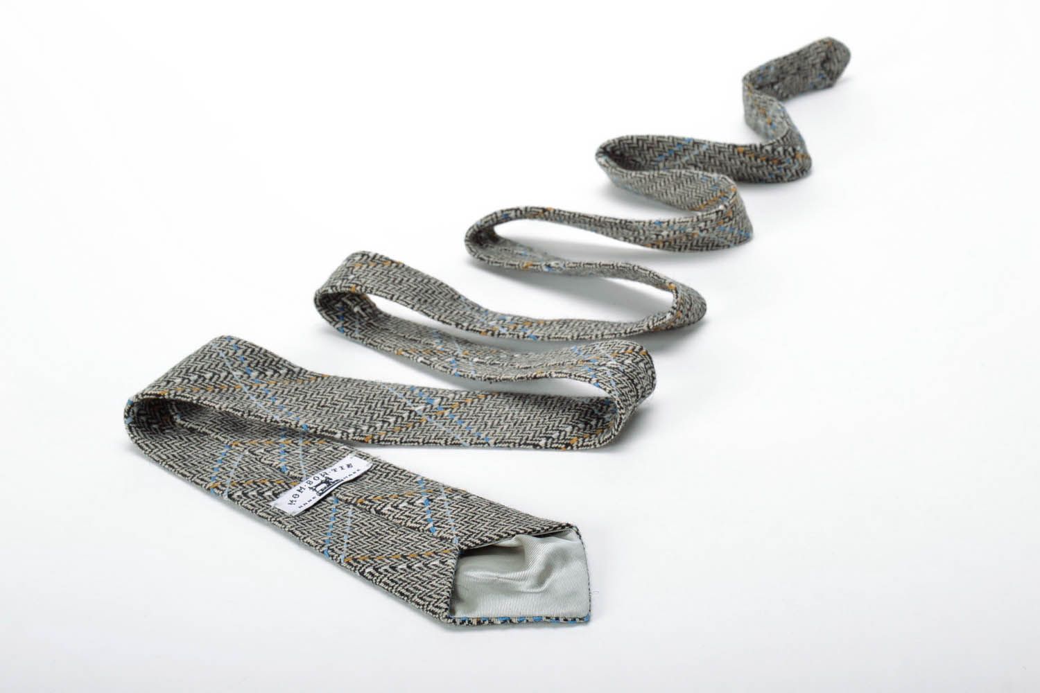 Corbata original de colores gris y marrón foto 4