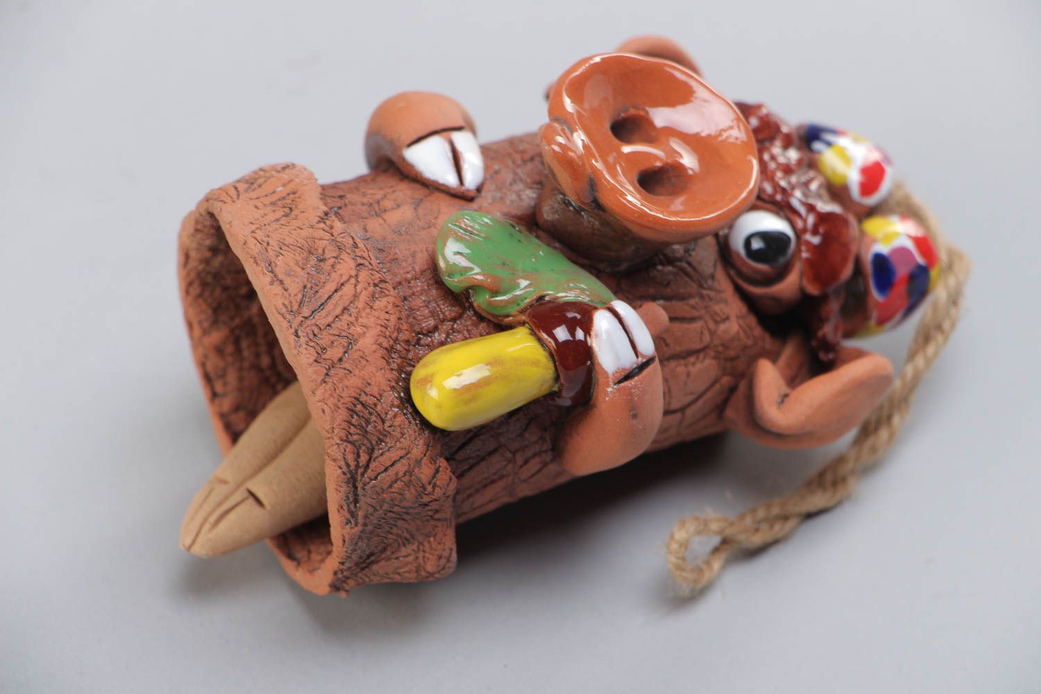 Künstler Interieur Anhänger Glocke in Form vom Schwein handmade für Haus Dekor foto 4