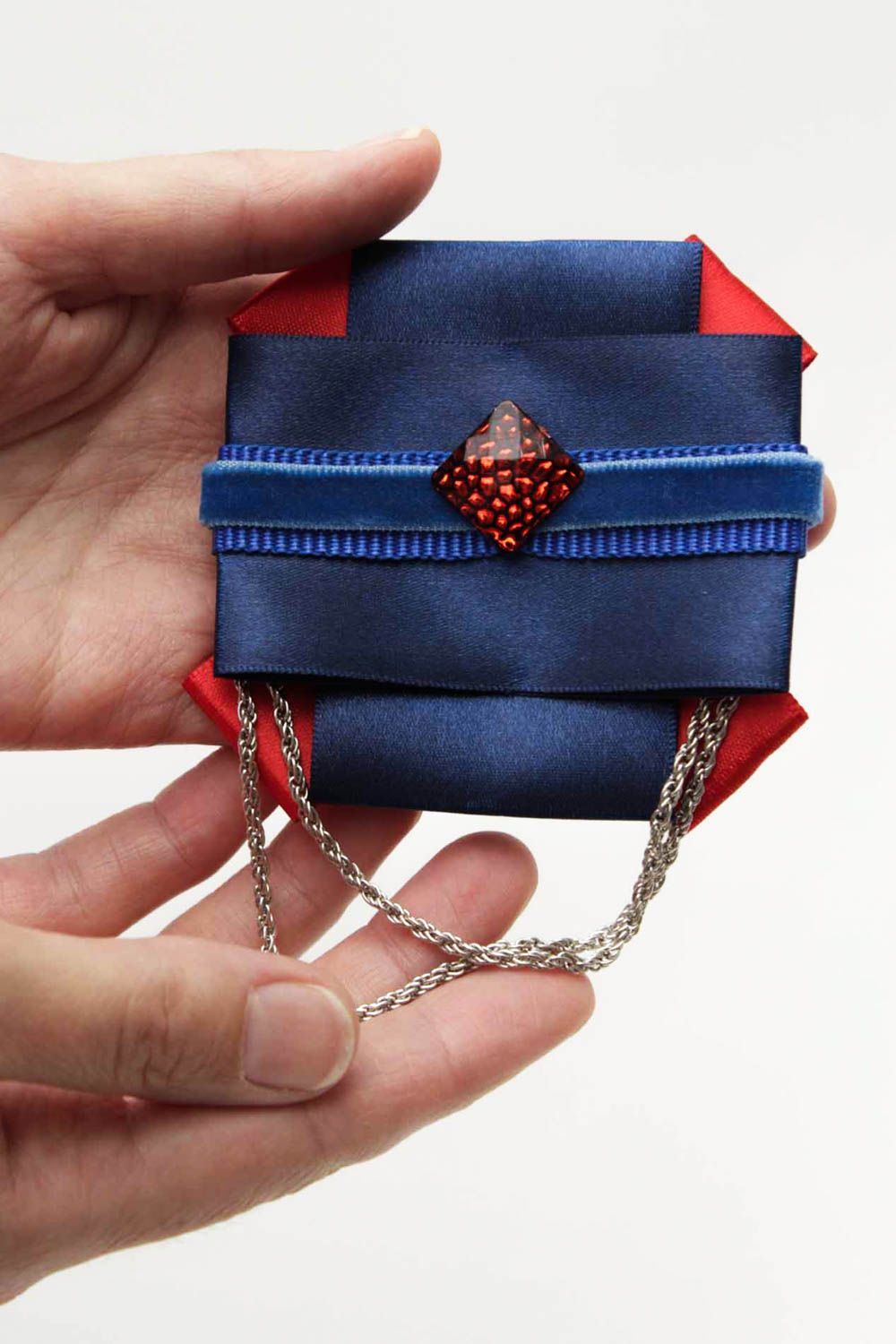 Unusual handmade fabric brooch pin textile brooch jewelry handmade accessories photo 2