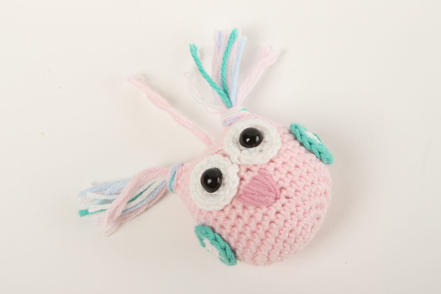 Handmade soft toy owl baby toy decorative crocheted toy design toy for kids   photo 2