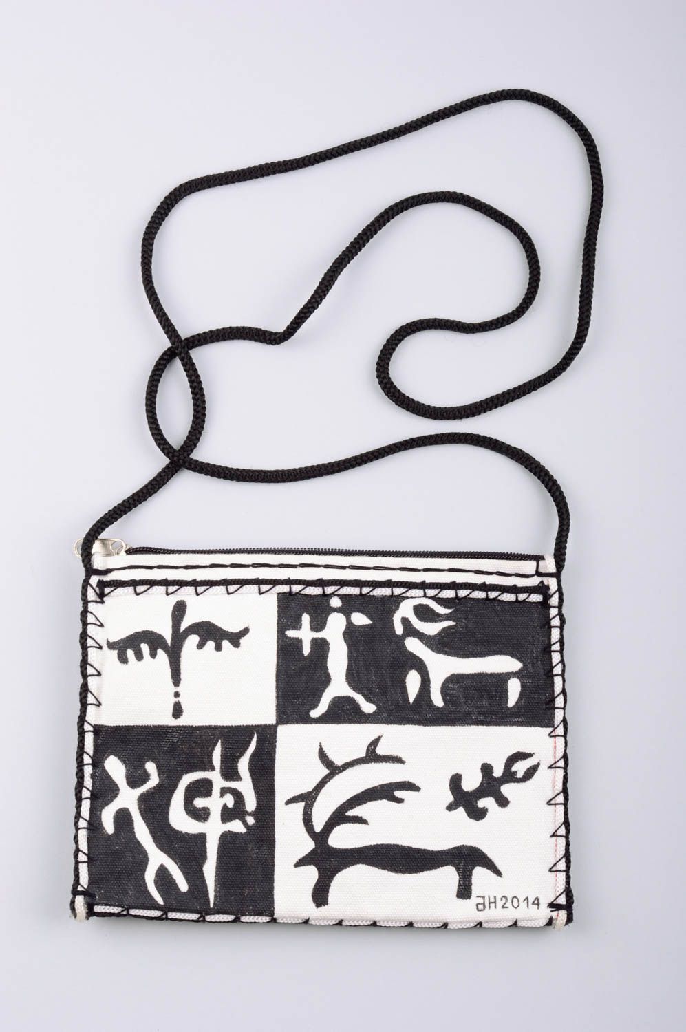 Damen Schultertasche aus Textil originell handmade Accessoire Felsbilder  foto 1