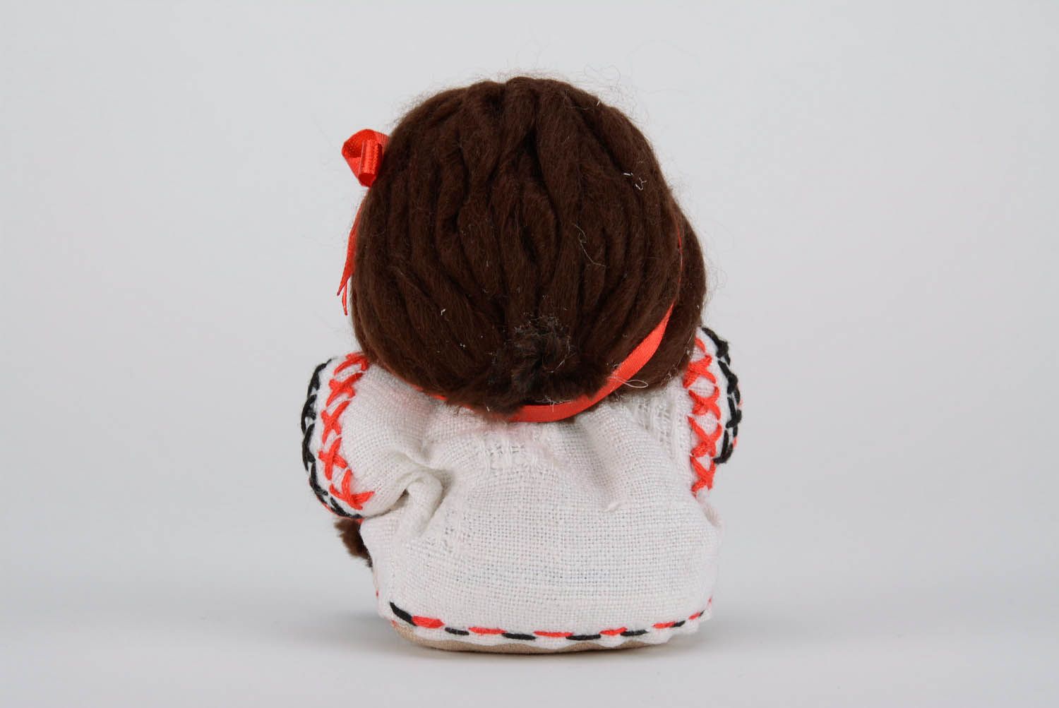 Textile doll Mari in embroidered shirt photo 4