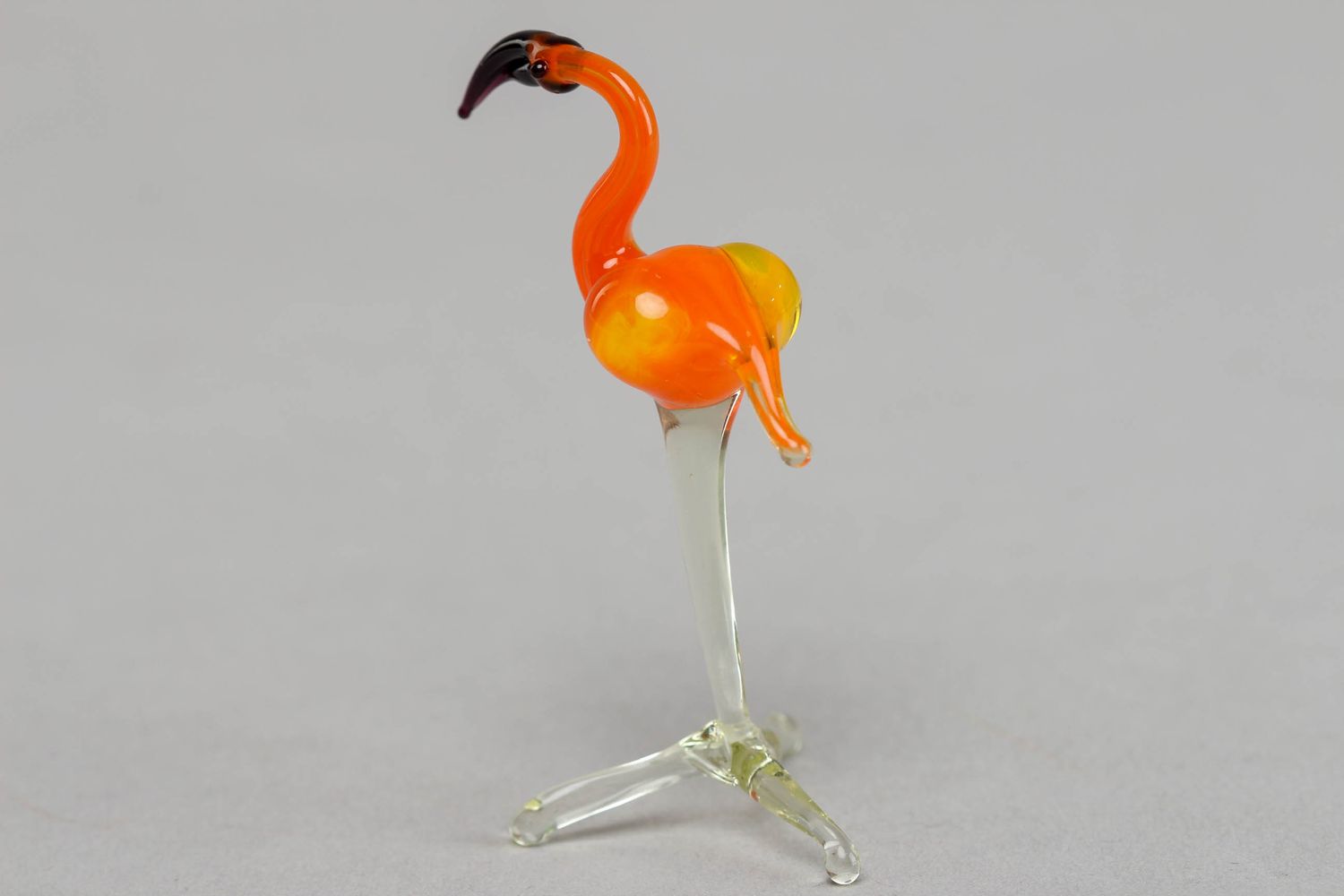 Small lampwork glass figurine of flamingo photo 2