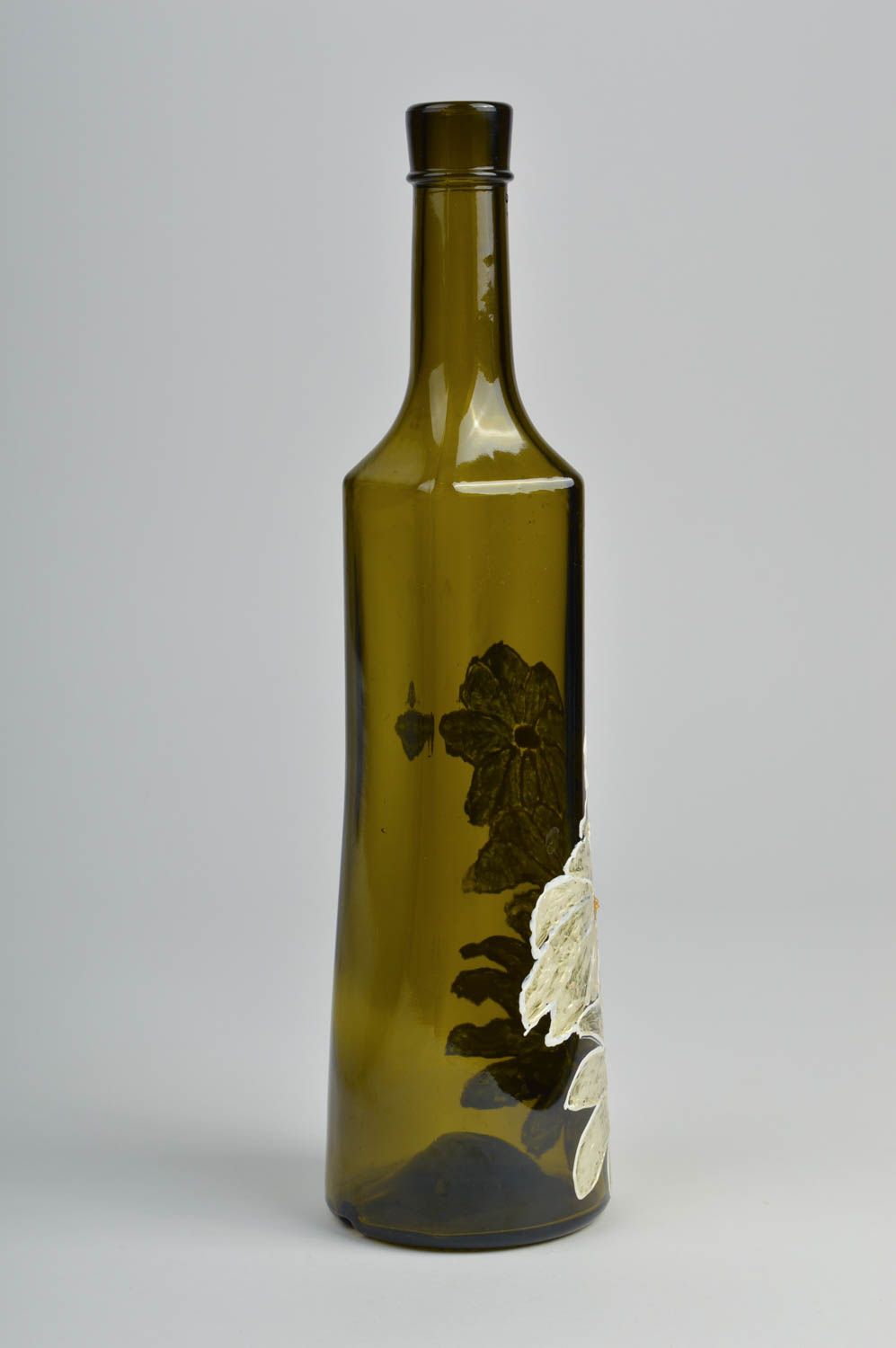 Стеклянная бутылка ручной работы красивая посуда бутылка для вина 700 мл фото 2
