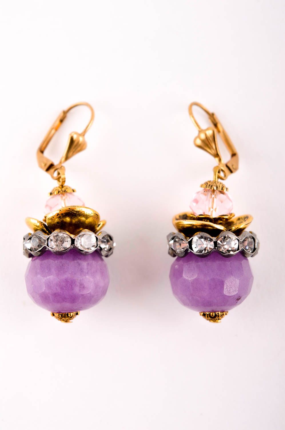 Handmade earrings designer earrings stone earrings with charms unusual jewelry photo 3