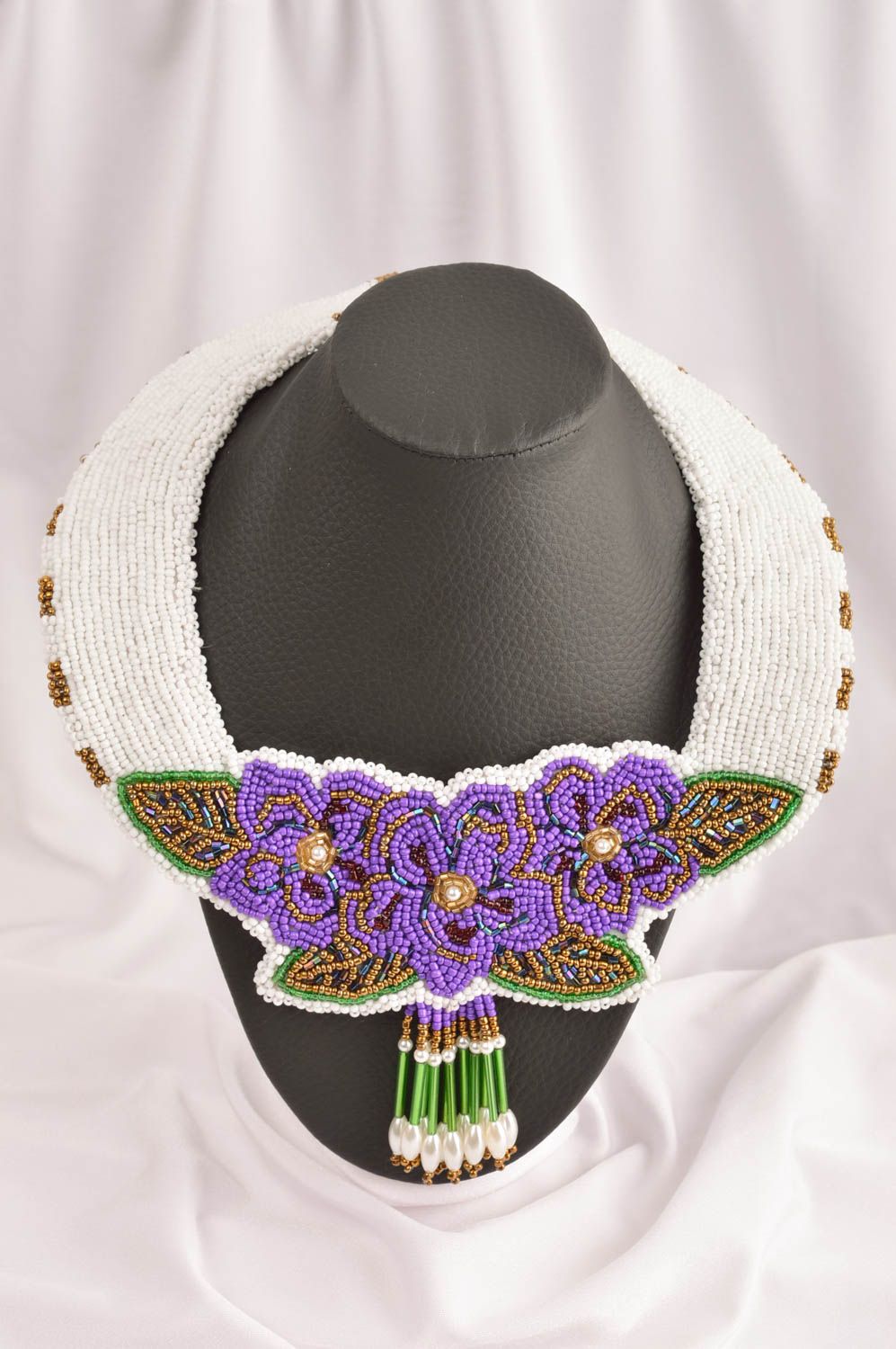 Collar de moda hecho de abalorios bisutería artesanal regalo para mujer  foto 1