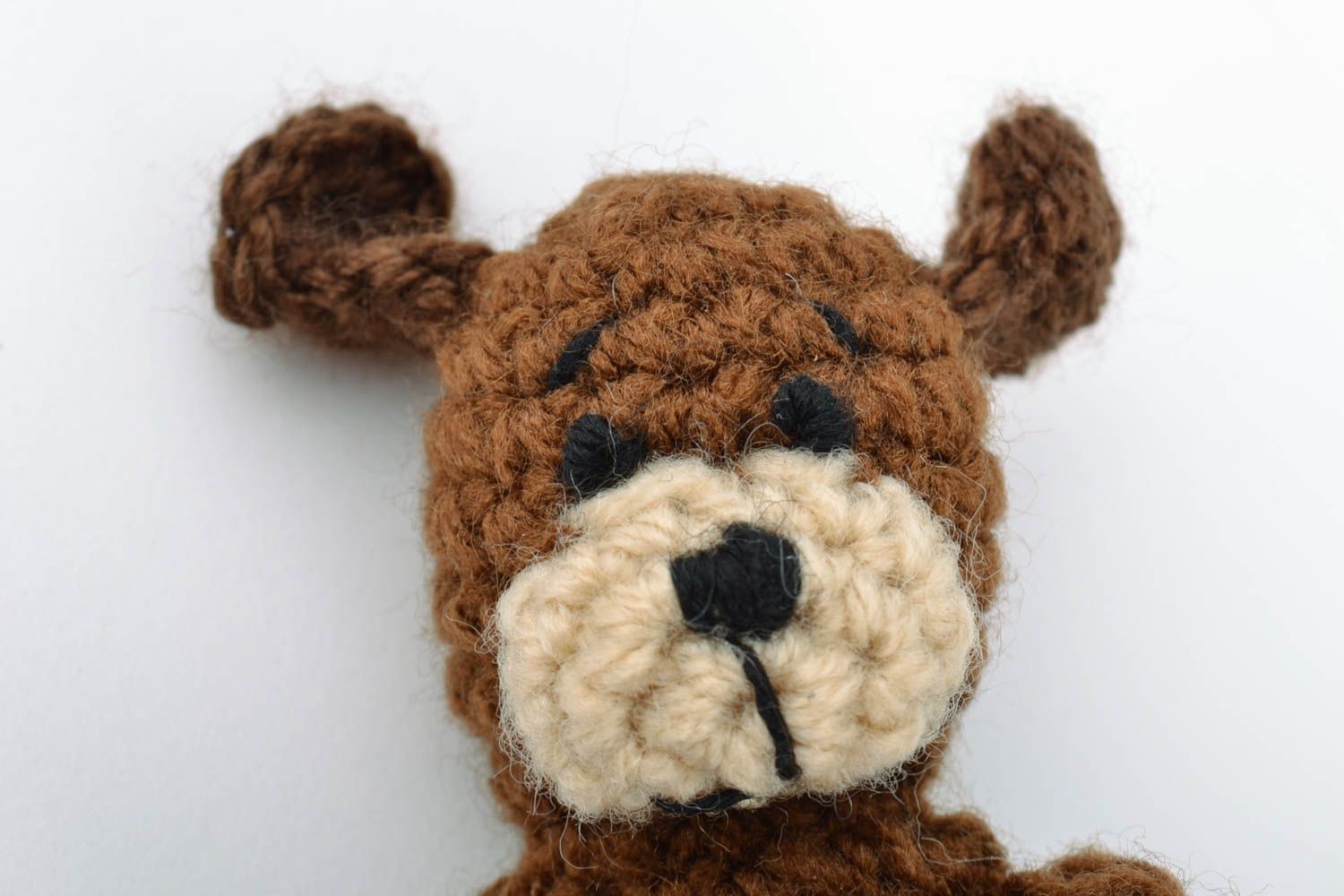 Finger Spielzeuge Set 5 Stück Bär Maus Frosch Wolf Hund aus Wolle handmade foto 4