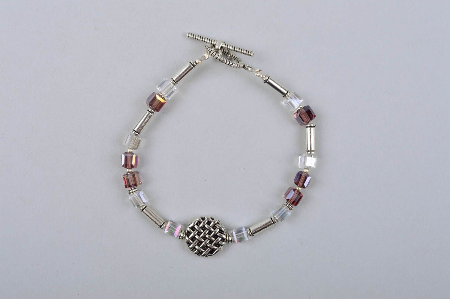 Bracelet cristaux et métal Bijou fait main design élégant Cadeau pour femme photo 2