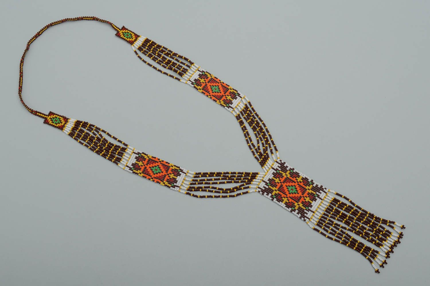 Handmade beaded jewelry seed beads necklace white necklace ethnic jewelry photo 5
