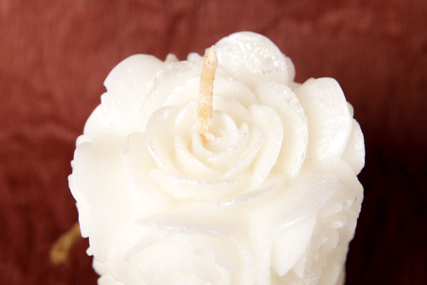 Handmade weiße dekorative Kerze schöne Kerze aus Paraffin mit Rosen Haus Deko  foto 5