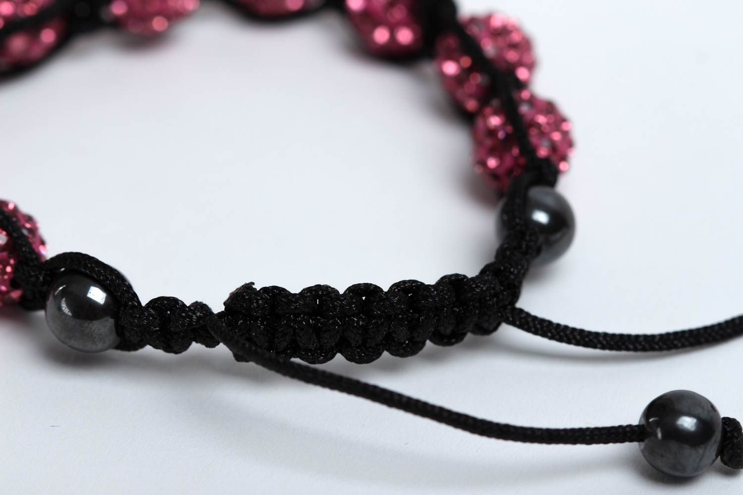 Bracelet strass Bijou fait main hématite Accessoire mode taille réglable  photo 4