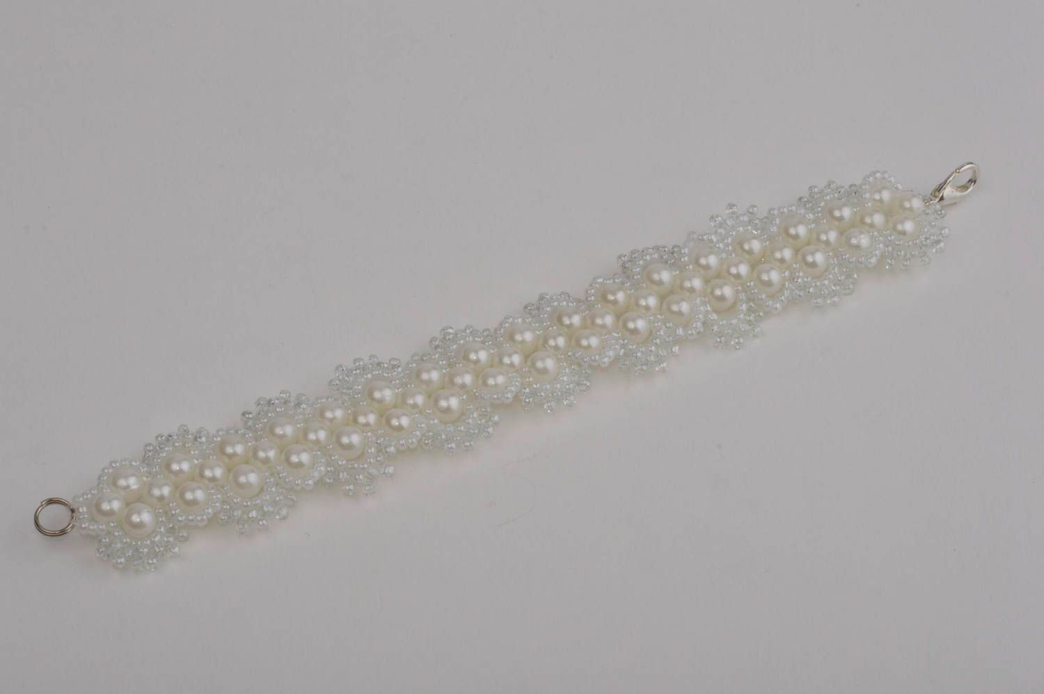 Hand-woven bracelet handmade seed bead bracelet fashion jewelry white bracelets photo 3