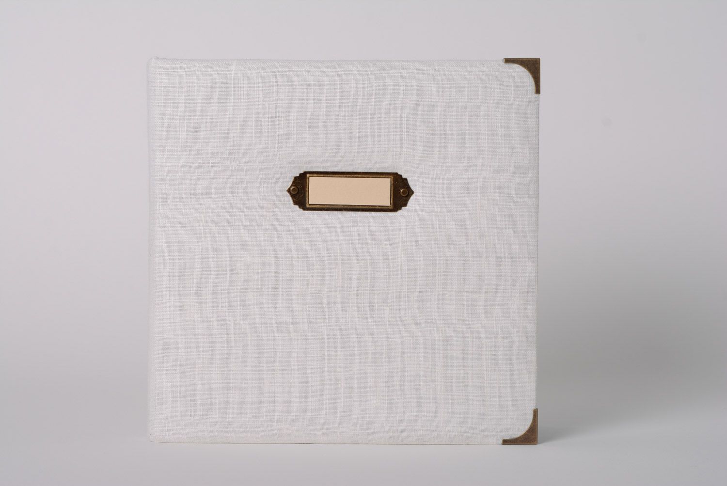 Bloc-notes artisanal blanc avec couverture en tissu design original fait main photo 1
