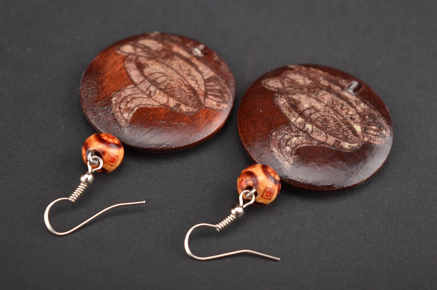 Handmade wooden earrings wood craft ideas beautiful jewellery small gifts photo 3