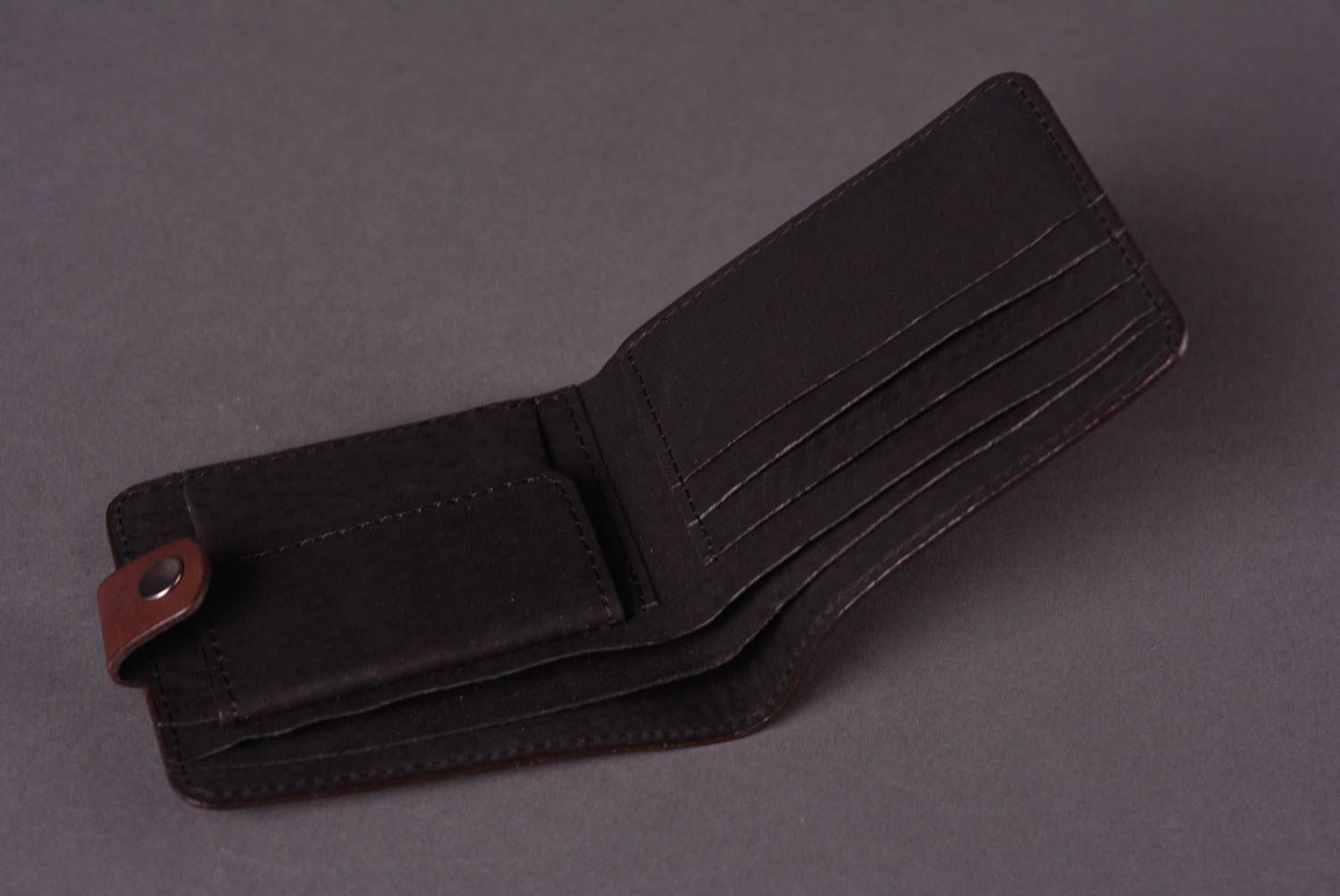 Мужское портмоне ручной работы аксессуар для мужчин кожаный кошелек коричневый фото 5
