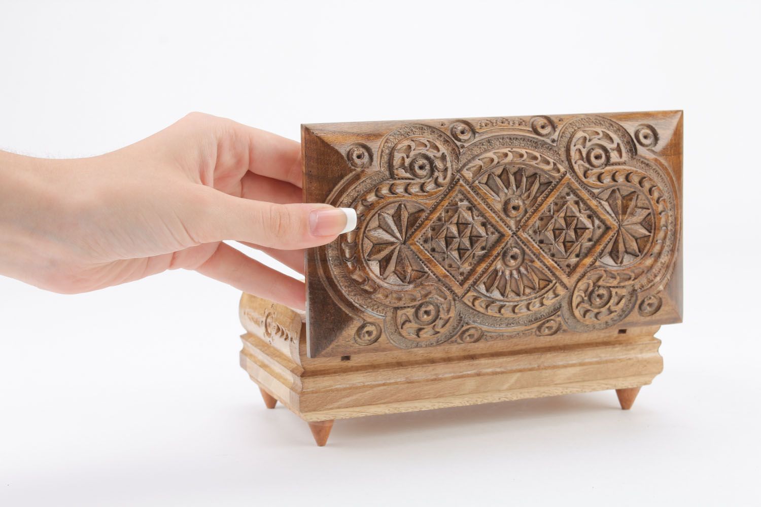 Carved wooden box photo 4