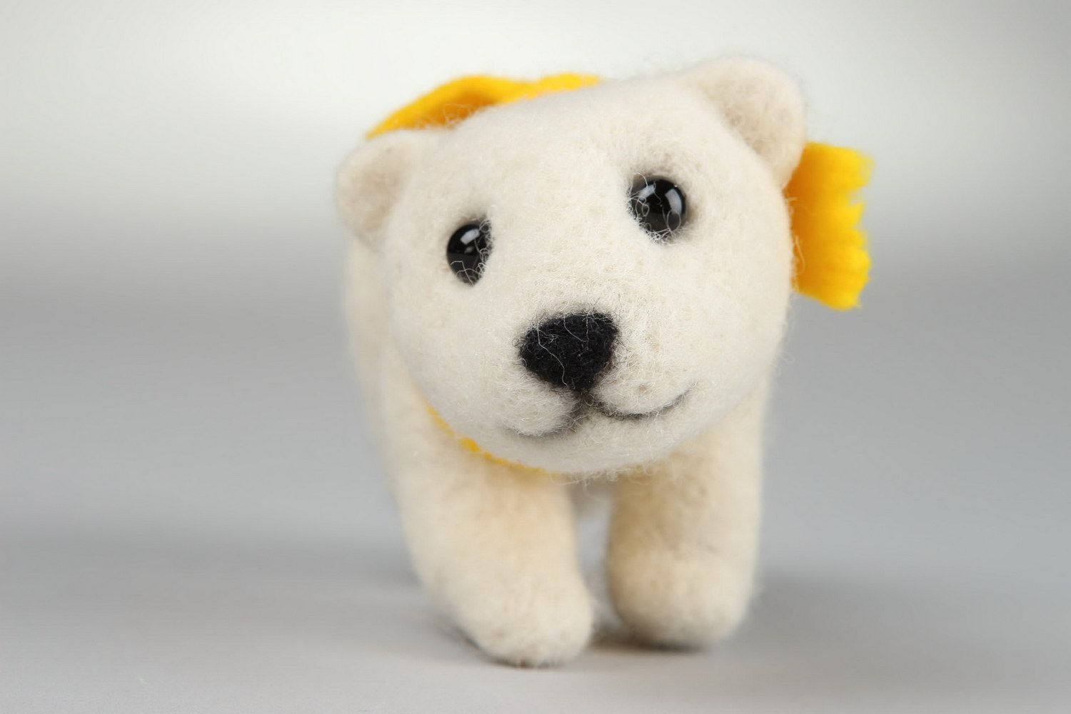Soft toy made from wool White bear, felting photo 3