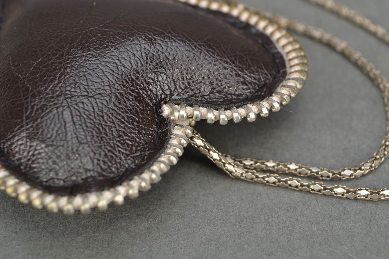 Heart shaped leather keychain photo 4
