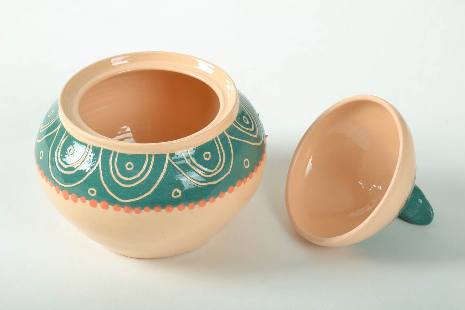 Handgemachte Zuckerdose aus Keramik foto 4