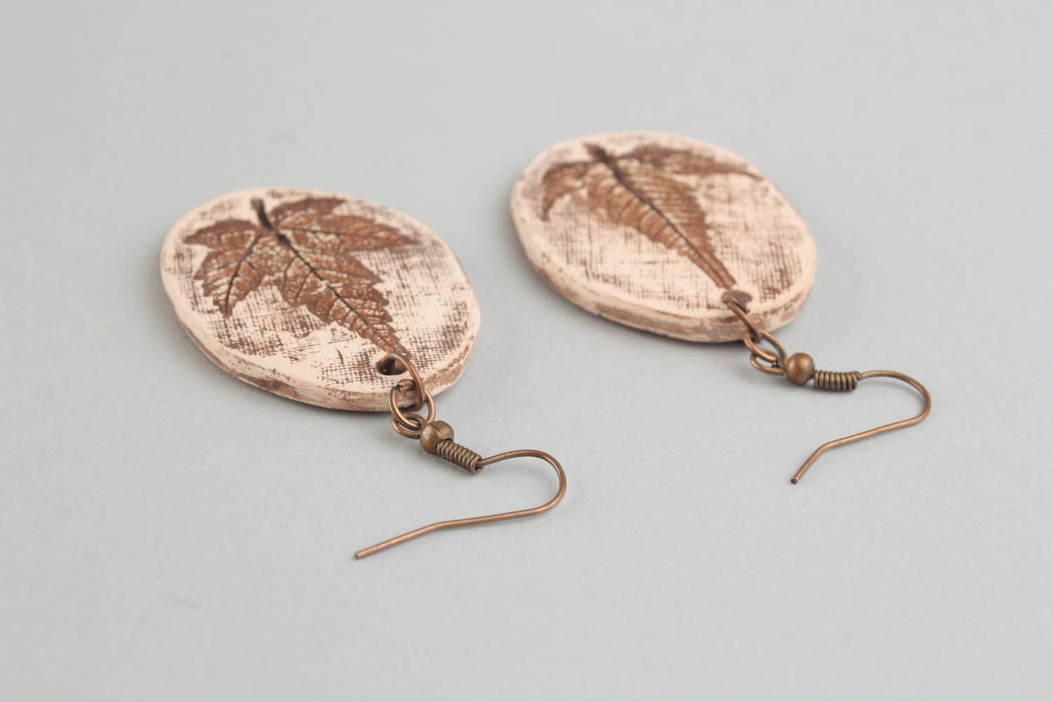 Dangle earrings made ​​of clay photo 2