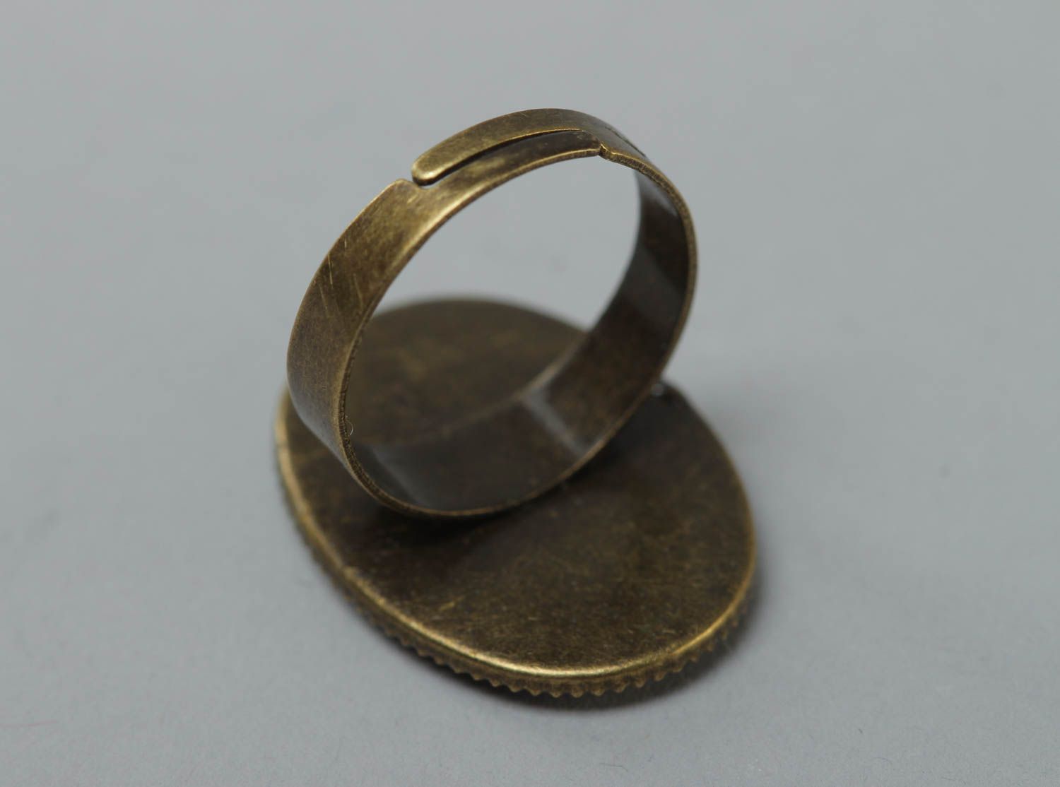 Кольцо из стекловидной глазури металлическое разъемное перстень с розой хенд мэйд фото 4