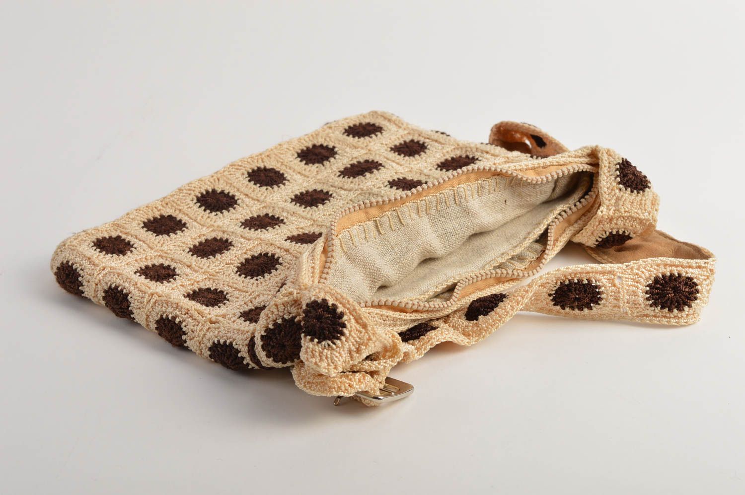 Handmade handbag beautiful crocheted bag stylish woman bag ladies purse    photo 3