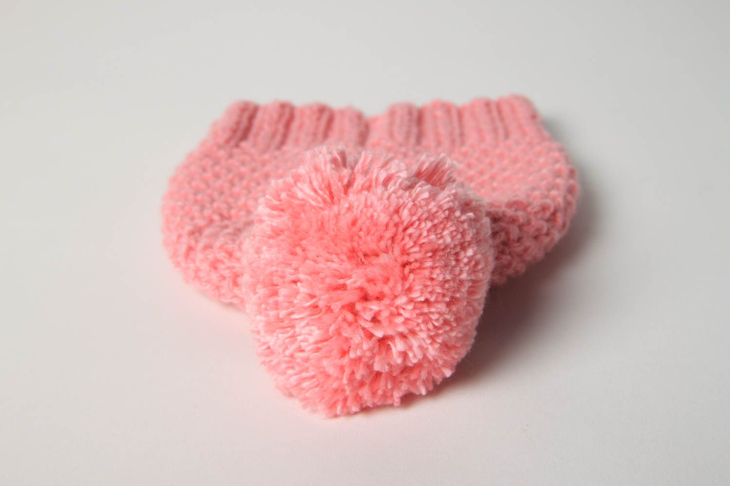 Handmade beautiful pink cap knitted designer cap stylish cute accessory photo 4