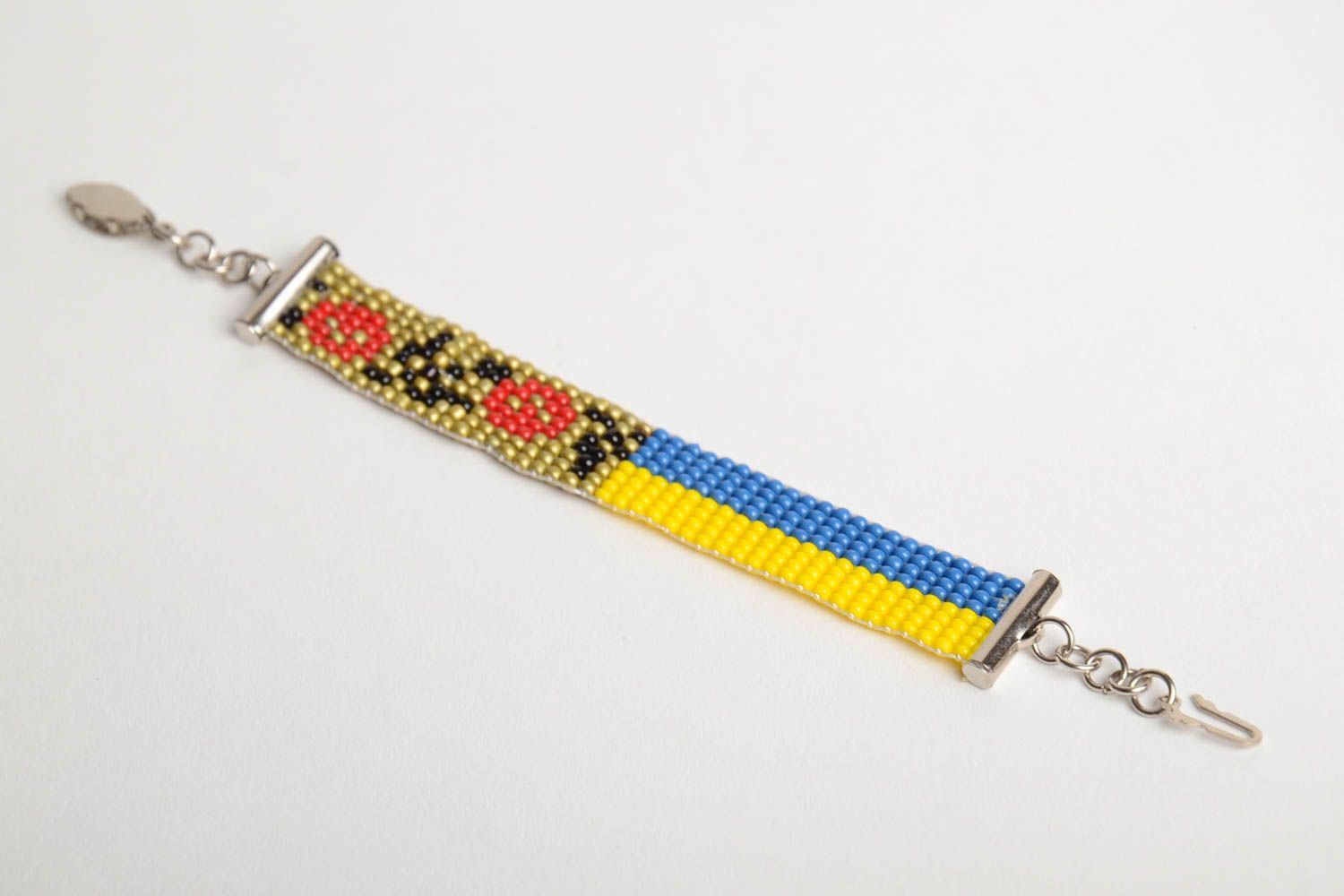 Бисерный браслет плетеный разноцветный ручной работы авторский женский красивый фото 5
