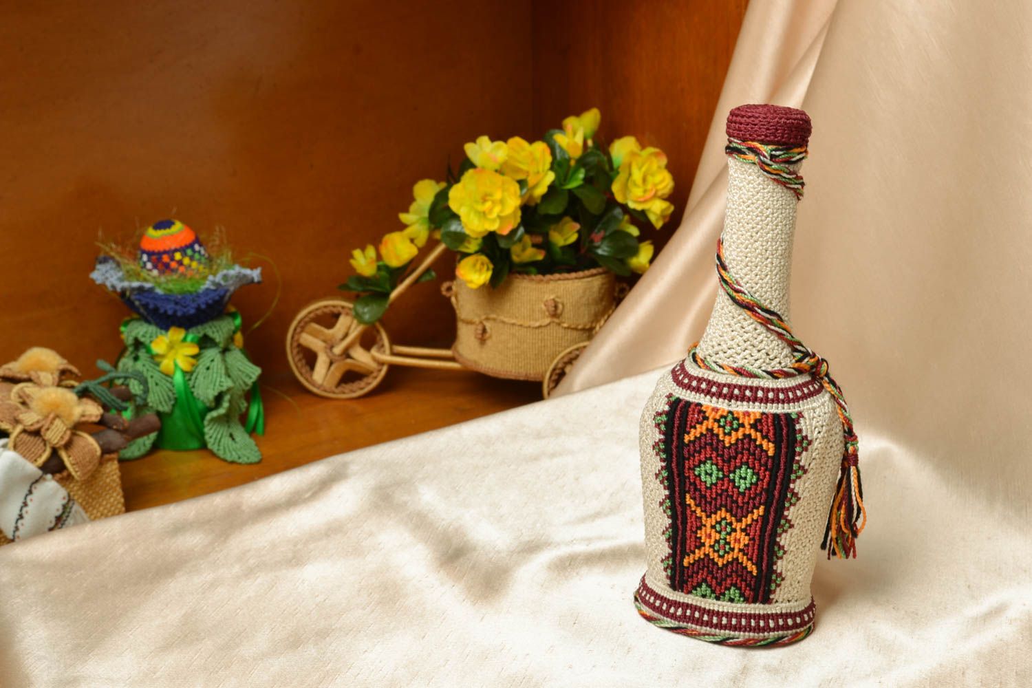 Decorative woven bottle photo 5