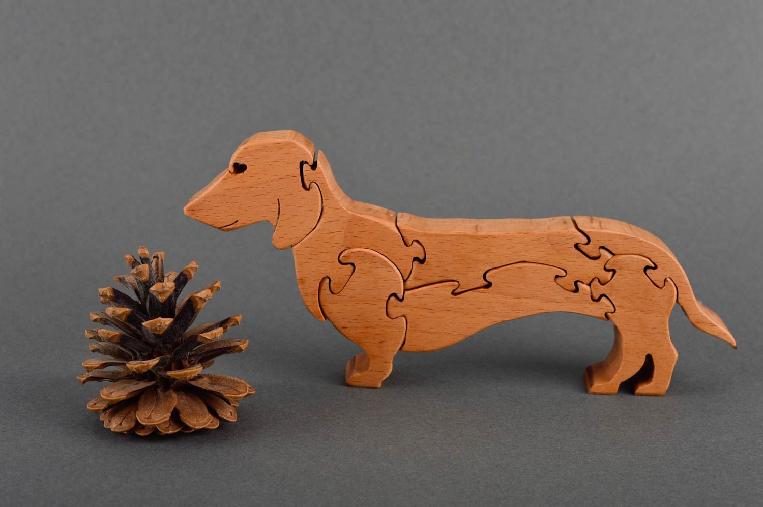 Rompecabezas de madera perro artesanal juguete infantil pasatiempo original foto 1