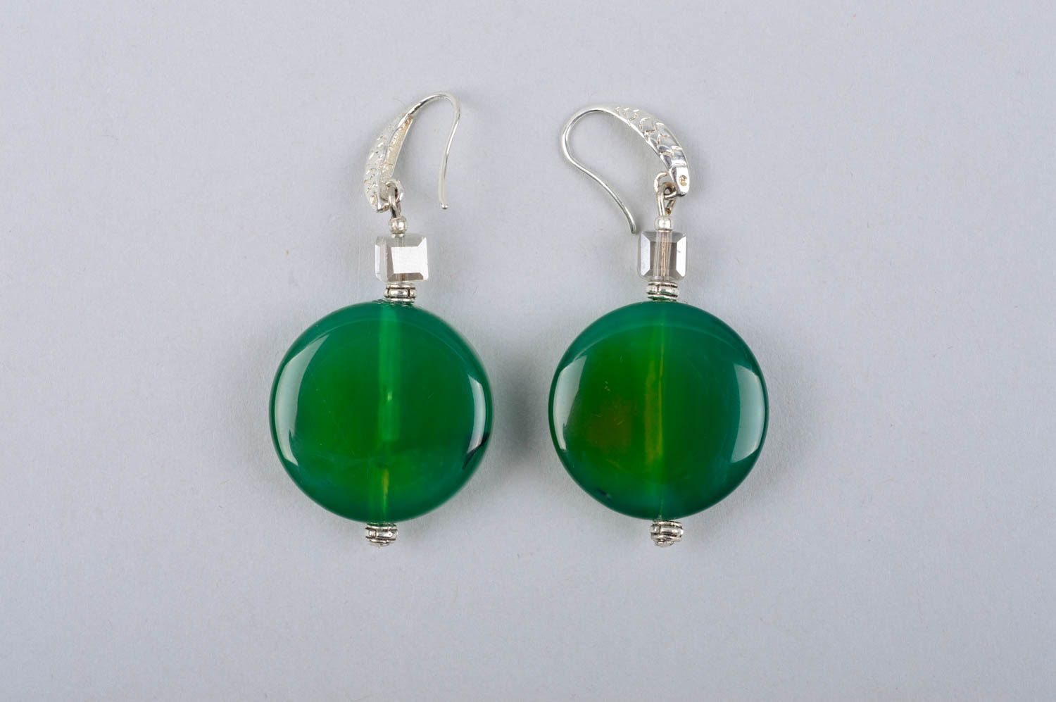 Agate earrings handcrafted green agate accessory elegant idea for woman gift photo 5