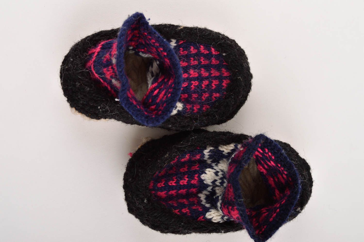 Handmade Haus Schuhe warme Kinderhausschuhe Kinder Pantoffeln aus Wolle grell foto 3