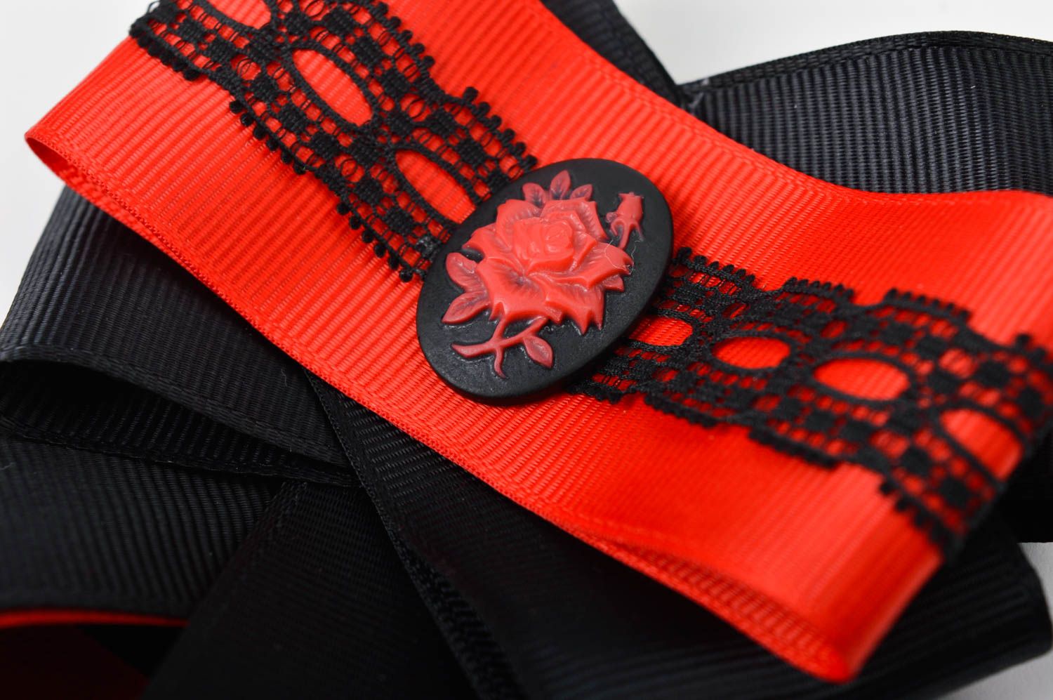 Cravate enfant fait main Accessoire design rouge et noir Vêtement enfant photo 4