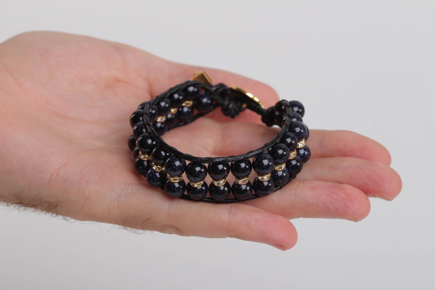 Bracelet en pierres design Bijou fait main Accessoire femme aventurine originale photo 5