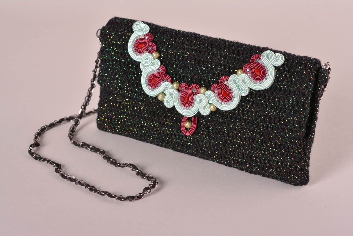 Handmade Tasche Clutch gestrickt Accessoire für Frauen Geschenke für Frau schön foto 1