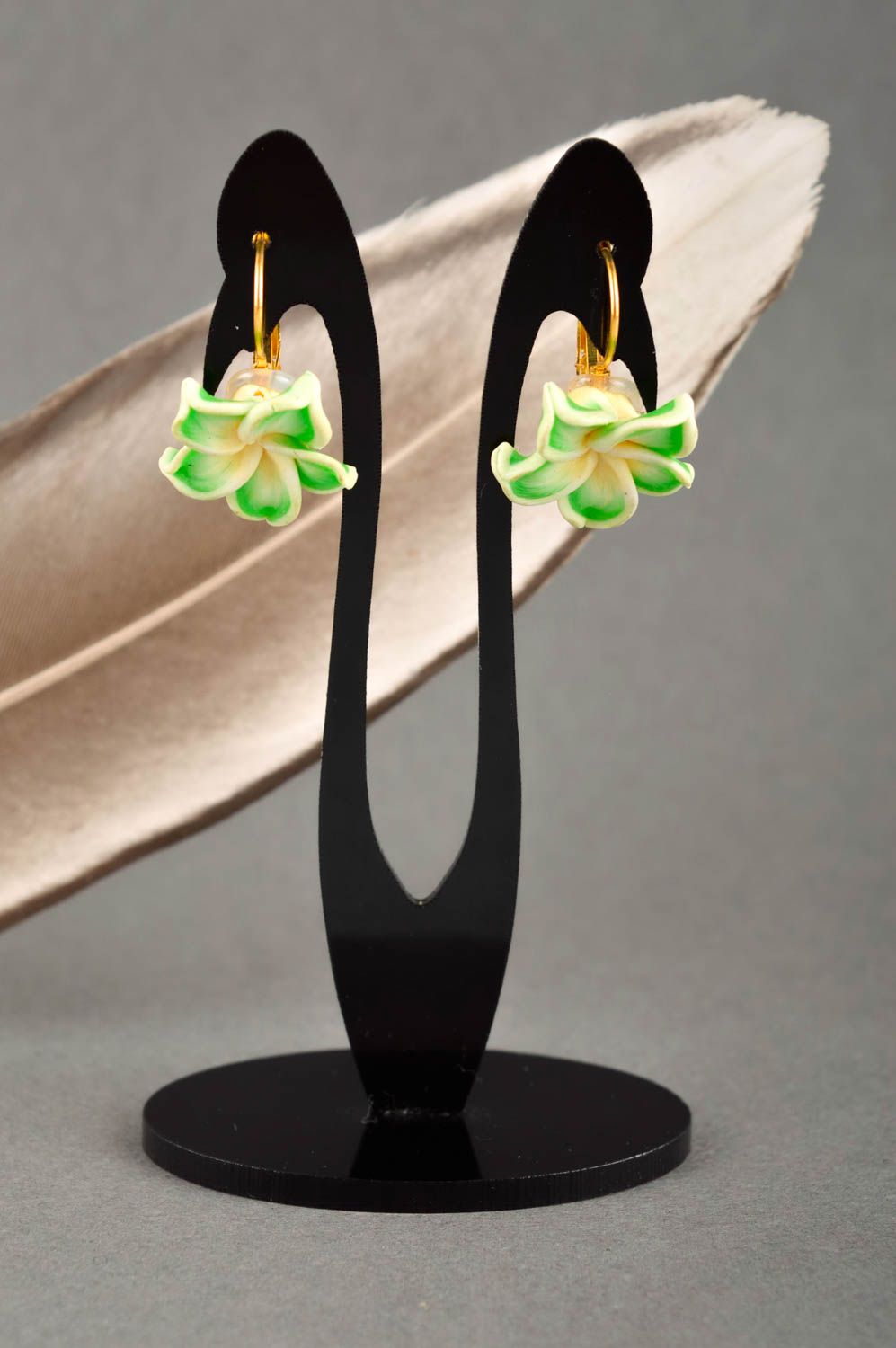Polymer Schmuck handgemachte Ohrringe Blume eleganter Juwelier Modeschmuck foto 1