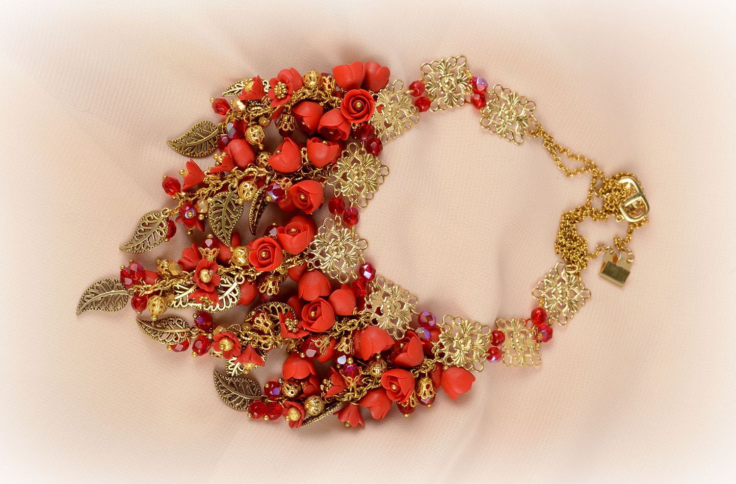 Handmade necklace designer necklace unusual gift clay jewelry designer accessory photo 5