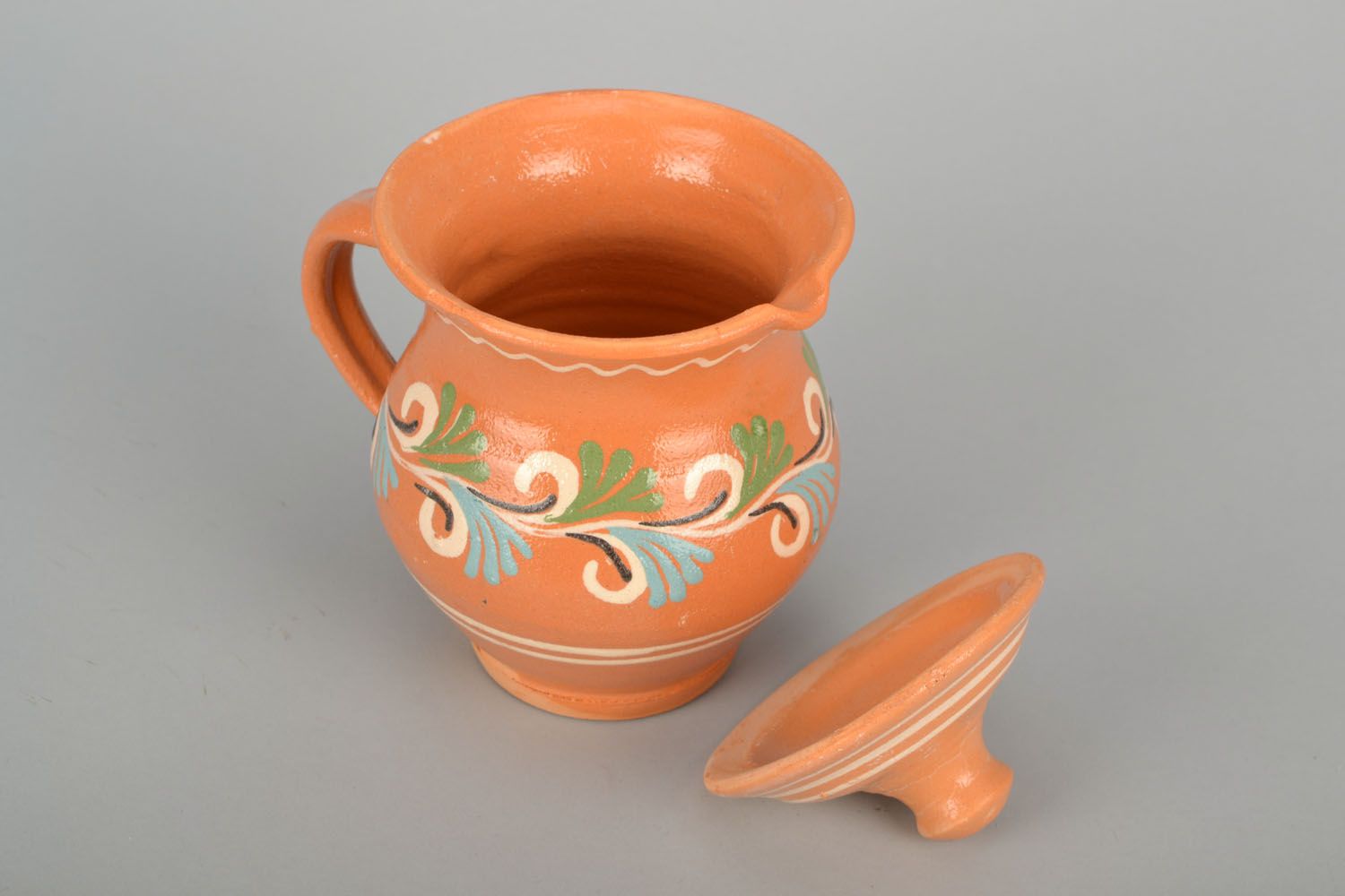 Keramik Milchkanne mit Deckel foto 4