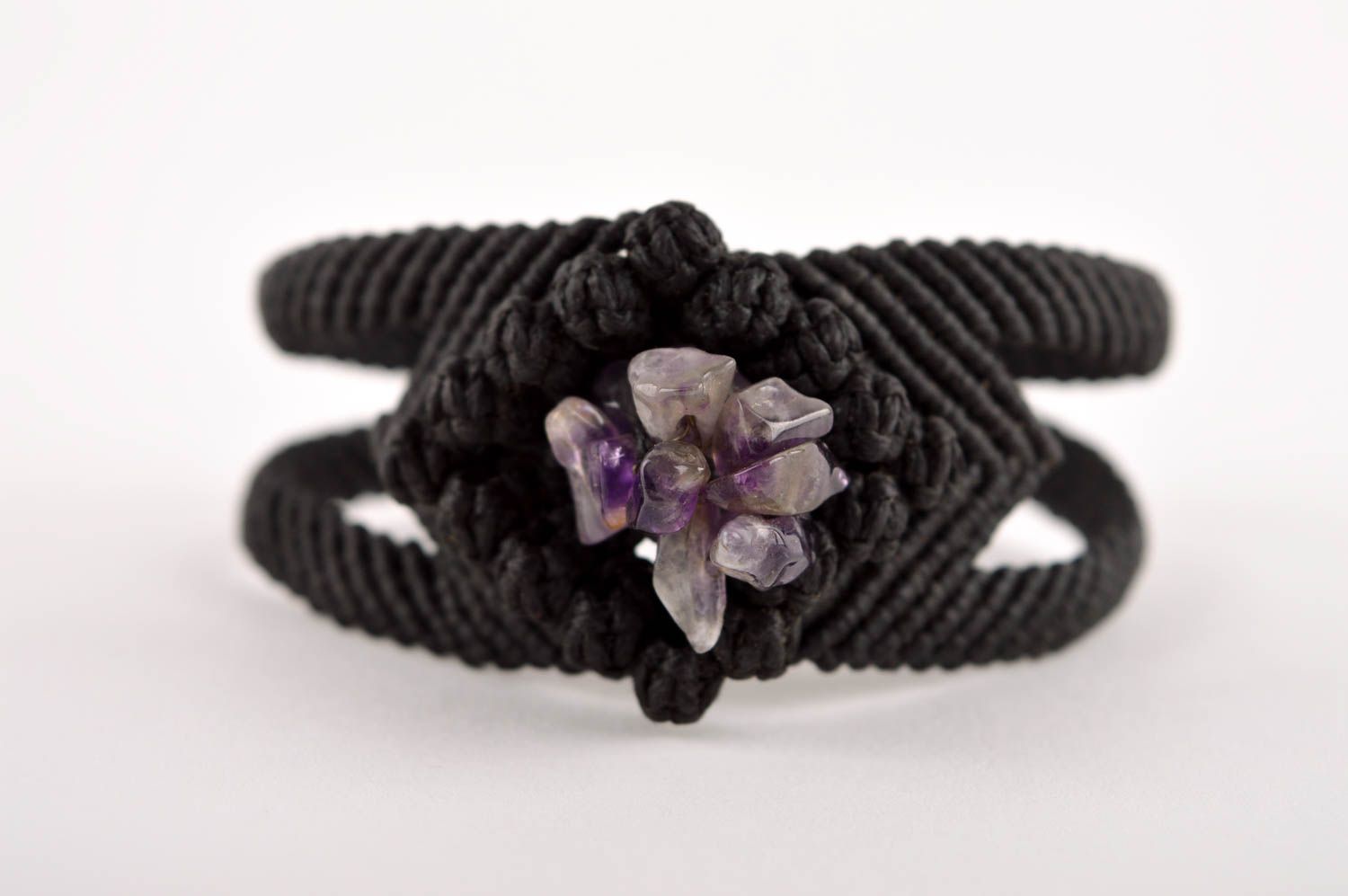 Beautiful handmade wrist bracelet woven macrame bracelet artisan jewelry photo 3