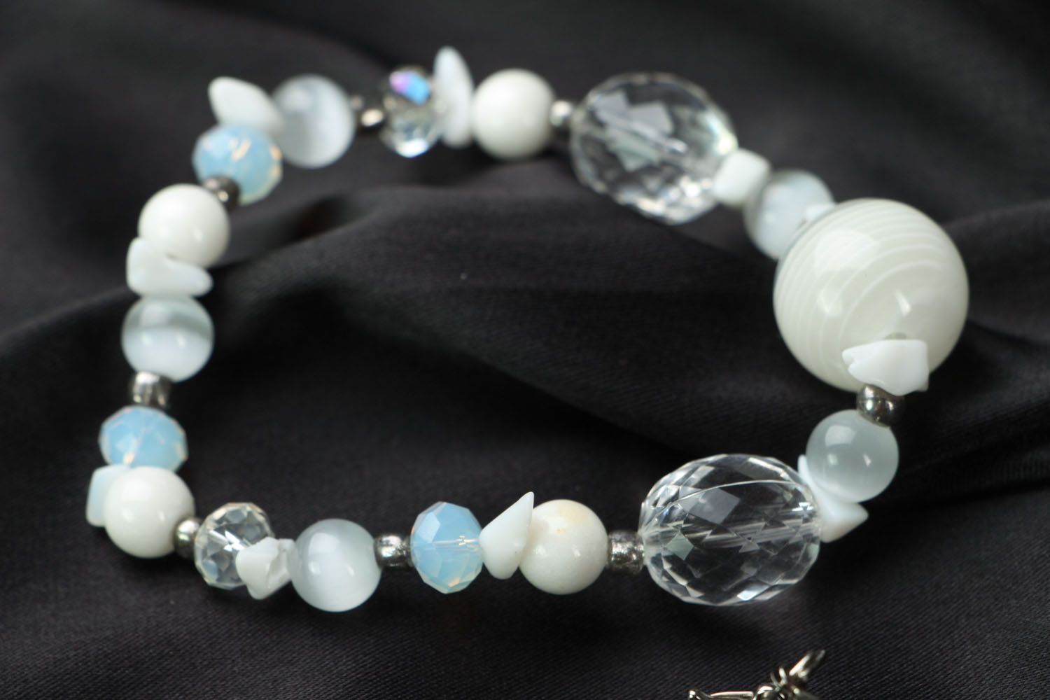 Jewelry set with moonstone and cacholong photo 4