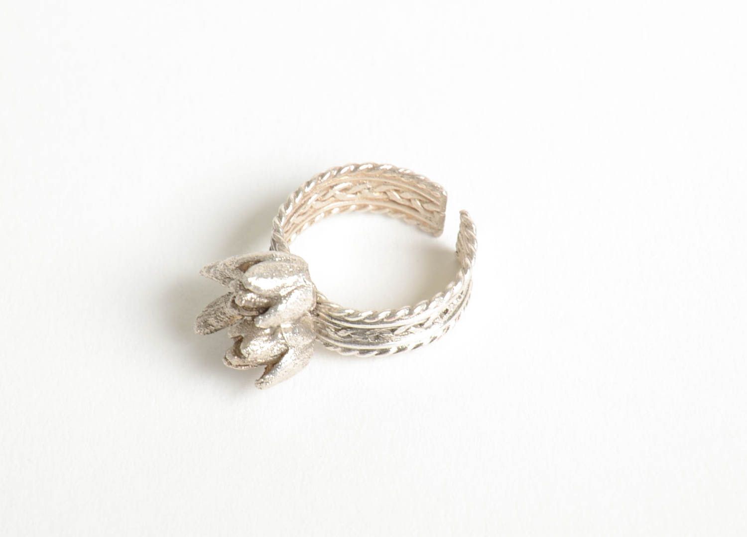 Handmade Schmuck Ring aus Silber Damen Modeschmuck Accessoire für Frauen Blumen foto 5