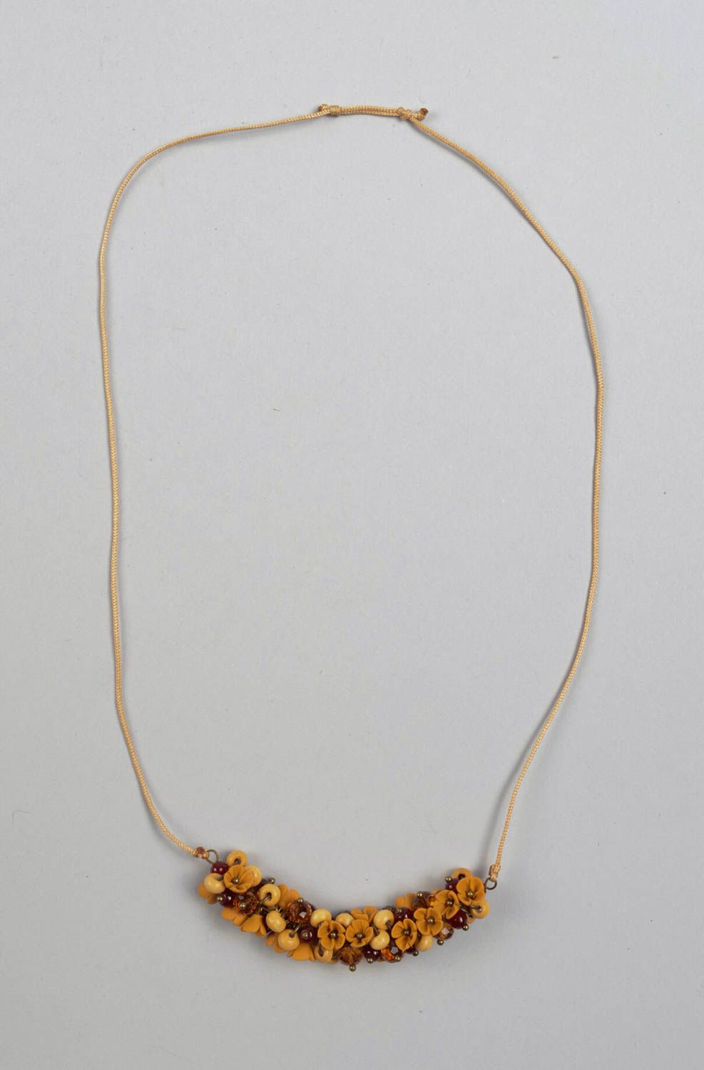 Schmuck Collier handmade Polymer Schmuck mit Blumen Modeschmuck Halskette foto 2