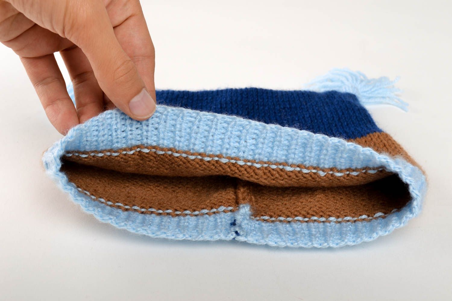 Gorro tejido hecho a mano de lana moda infantil regalo original para niños foto 3