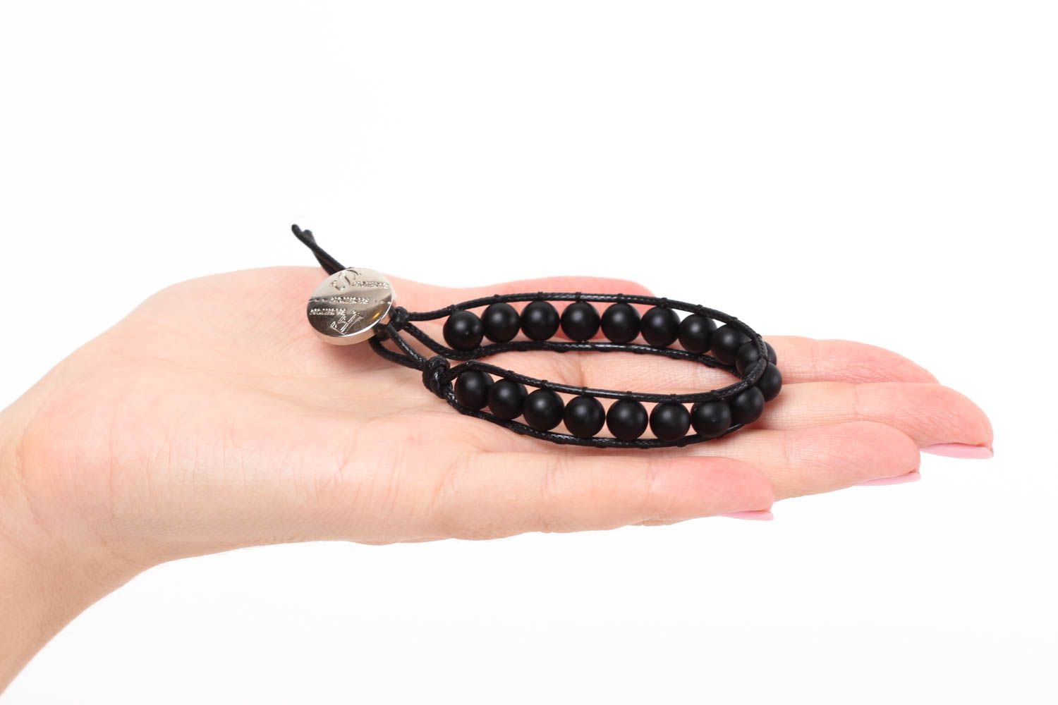 Trendy bracelet handmade shungite bracelet jewelry with natural stones photo 5