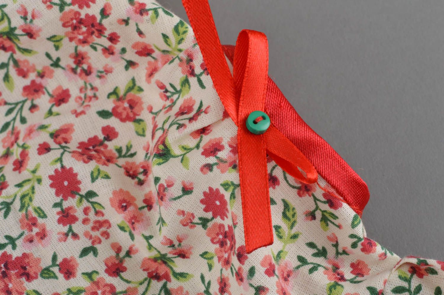 Vêtement de poupée fait main chemisier en coton motif floral boutons pression photo 5